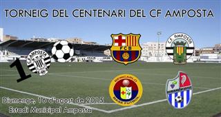 Diumenge 16 d’agost 17:00 h. TORNEIG JUVENIL DEL CENTENARI:FC Barcelona B, Benicarló Base Futbol, Vinaròs EFC i CF Amposta
